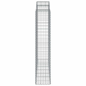 Gabionen mit Hochbogen 7 Stk. 200x50x200/220cm Verzinktes Eisen