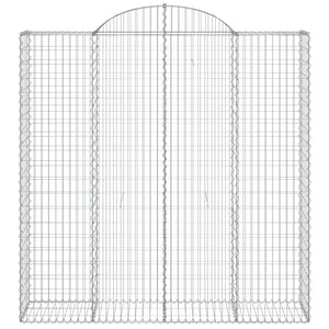 Gabionen mit Hochbogen 10Stk. 200x50x200/220cm Verzinktes Eisen