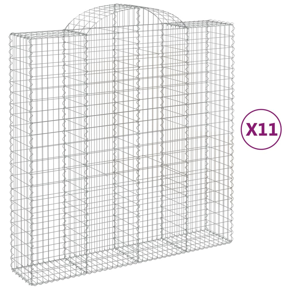 vidaXL Gabions avec arche 11 pcs 200x50x200/220 cm Fer galvanisé