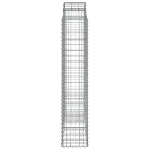 Gabionen mit Hochbogen 11Stk. 200x50x200/220cm Verzinktes Eisen
