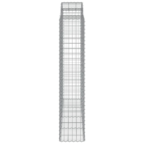 Gabionen mit Hochbogen 11Stk. 200x50x200/220cm Verzinktes Eisen