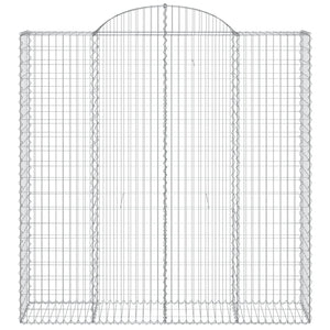 Gabionen mit Hochbogen 13Stk. 200x50x200/220cm Verzinktes Eisen