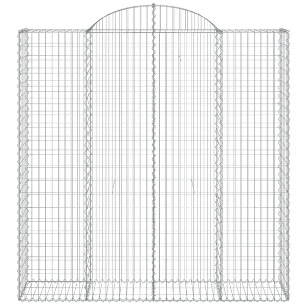 Gabionen mit Hochbogen 13Stk. 200x50x200/220cm Verzinktes Eisen