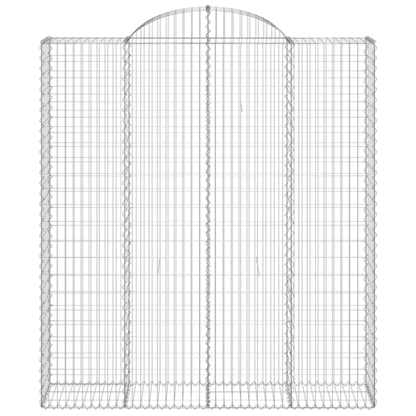 Gabionen mit Hochbogen 2 Stk. 200x50x220/240cm Verzinktes Eisen