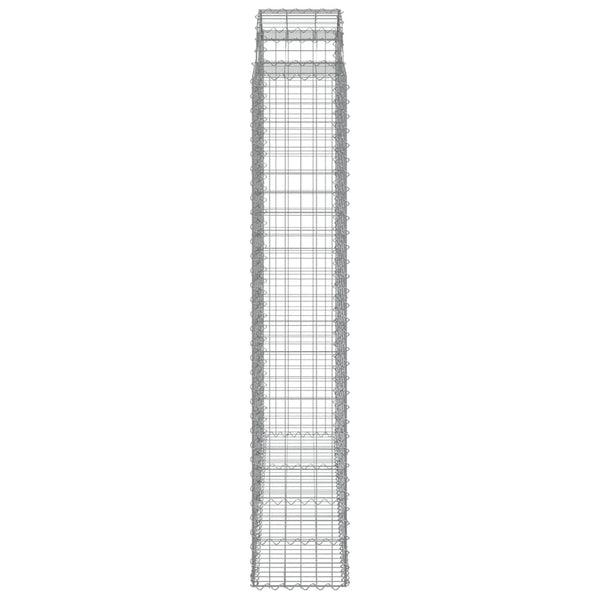 Gabionen mit Hochbogen 2 Stk. 200x50x220/240cm Verzinktes Eisen