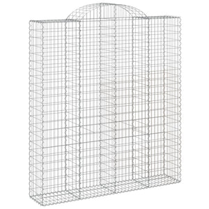 Gabionen mit Hochbogen 4 Stk. 200x50x220/240cm Verzinktes Eisen