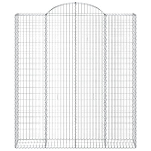 Gabionen mit Hochbogen 4 Stk. 200x50x220/240cm Verzinktes Eisen