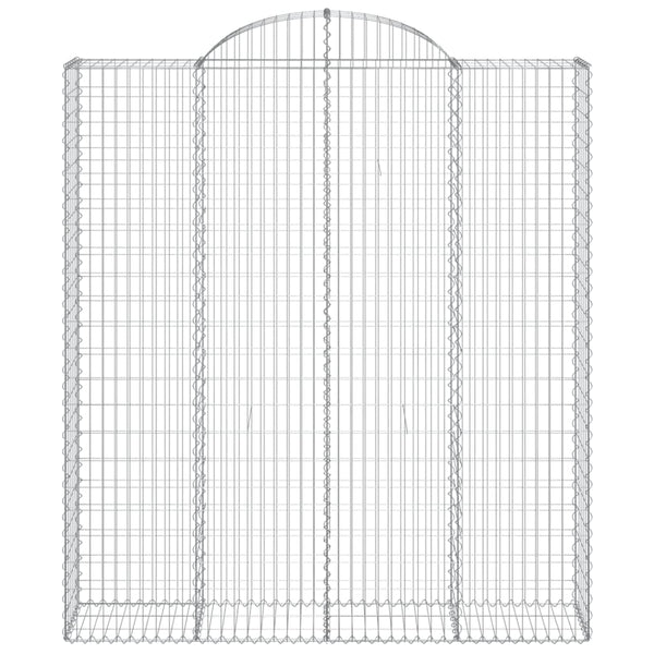 Gabionen mit Hochbogen 4 Stk. 200x50x220/240cm Verzinktes Eisen