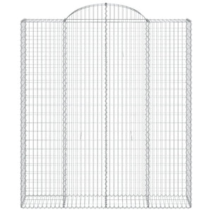 Gabionen mit Hochbogen 5 Stk. 200x50x220/240cm Verzinktes Eisen