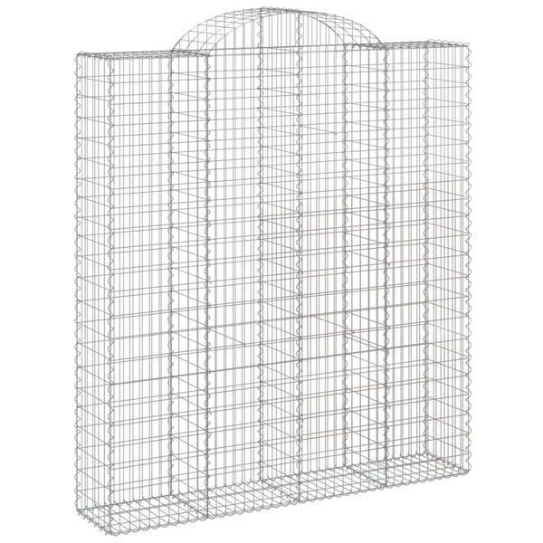 Gabionen mit Hochbogen 8 Stk. 200x50x220/240cm Verzinktes Eisen