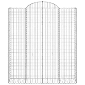 Gabionen mit Hochbogen 9 Stk. 200x50x220/240cm Verzinktes Eisen