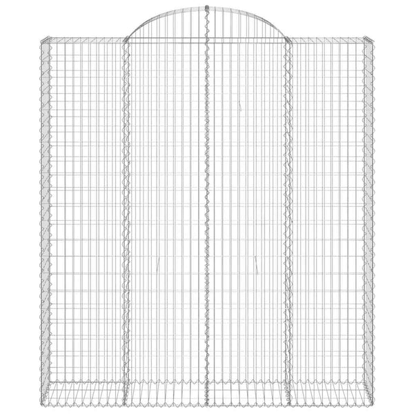Gabionen mit Hochbogen 9 Stk. 200x50x220/240cm Verzinktes Eisen