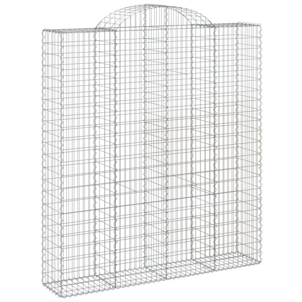 Gabionen mit Hochbogen 11Stk. 200x50x220/240cm Verzinktes Eisen