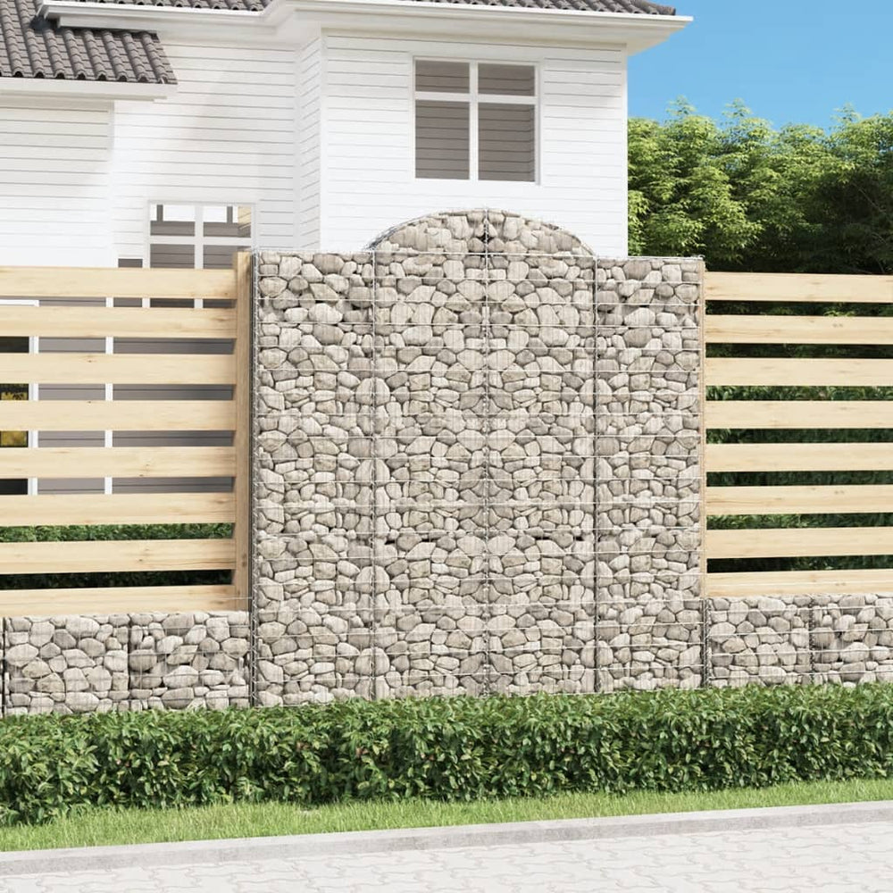vidaXL Gabions avec arc surélevé 11 pcs 200x50x220/240 cm Fer galvanisé