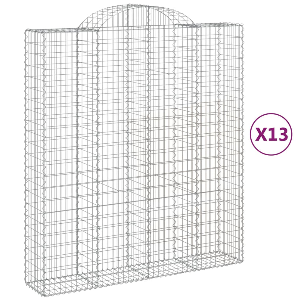 vidaXL Gabions à arc élevé 13 pcs 200x50x220/240 cm Fer galvanisé