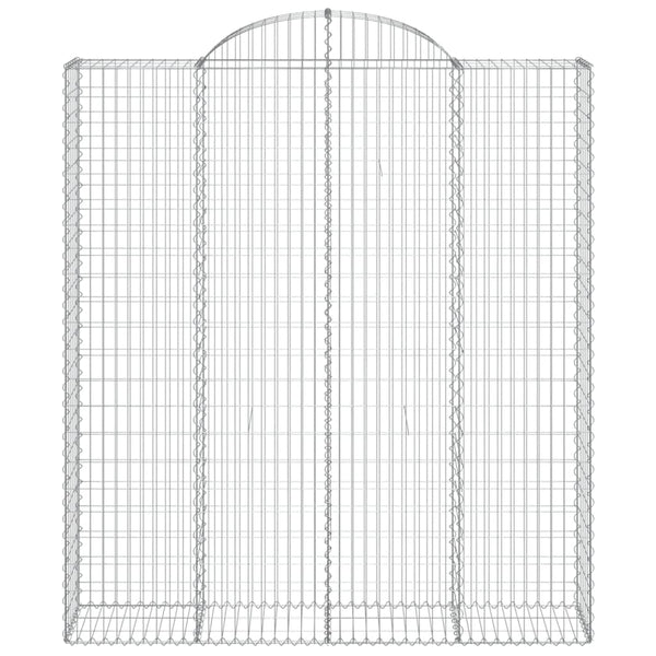 Gabionen mit Hochbogen 14Stk. 200x50x220/240cm Verzinktes Eisen