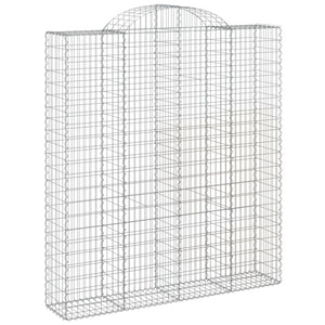 Gabionen mit Hochbogen 18Stk. 200x50x220/240cm Verzinktes Eisen