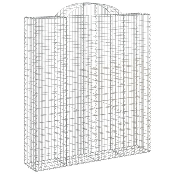 Gabionen mit Hochbogen 18Stk. 200x50x220/240cm Verzinktes Eisen