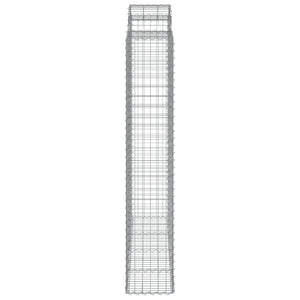 Gabionen mit Hochbogen 18Stk. 200x50x220/240cm Verzinktes Eisen
