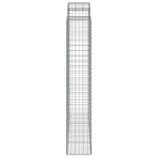 Gabionen mit Hochbogen 18Stk. 200x50x220/240cm Verzinktes Eisen