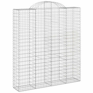 Gabionen mit Hochbogen 20Stk. 200x50x220/240cm Verzinktes Eisen