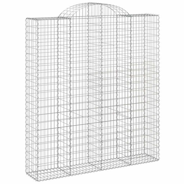 Gabionen mit Hochbogen 20Stk. 200x50x220/240cm Verzinktes Eisen