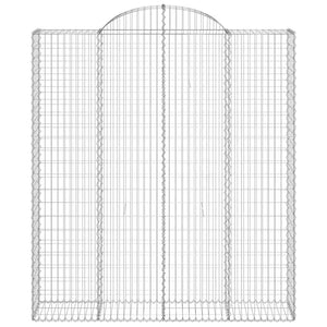 Gabionen mit Hochbogen 20Stk. 200x50x220/240cm Verzinktes Eisen