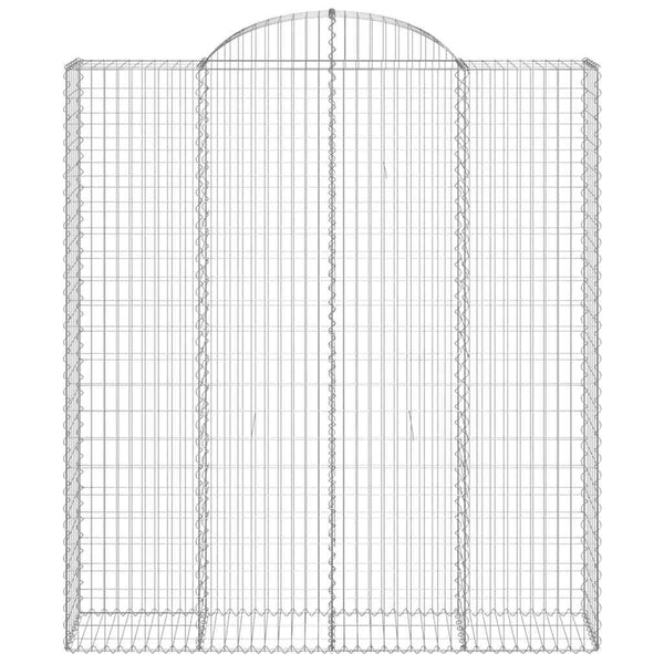 Gabionen mit Hochbogen 20Stk. 200x50x220/240cm Verzinktes Eisen