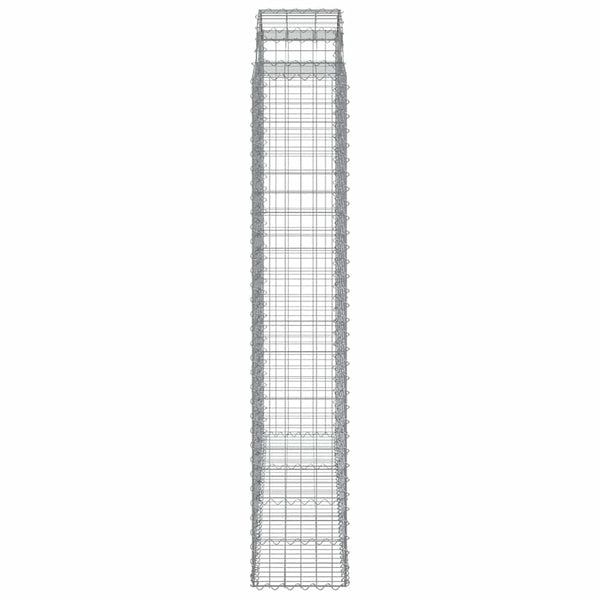 Gabionen mit Hochbogen 20Stk. 200x50x220/240cm Verzinktes Eisen