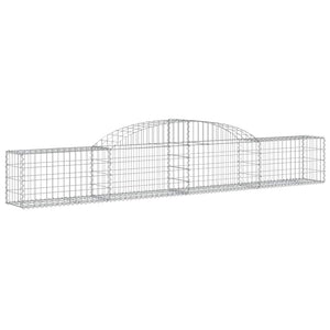 Gabionen mit Hochbogen 2 Stk. 300x30x40/60 cm Verzinktes Eisen