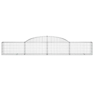 Gabionen mit Hochbogen 2 Stk. 300x30x40/60 cm Verzinktes Eisen