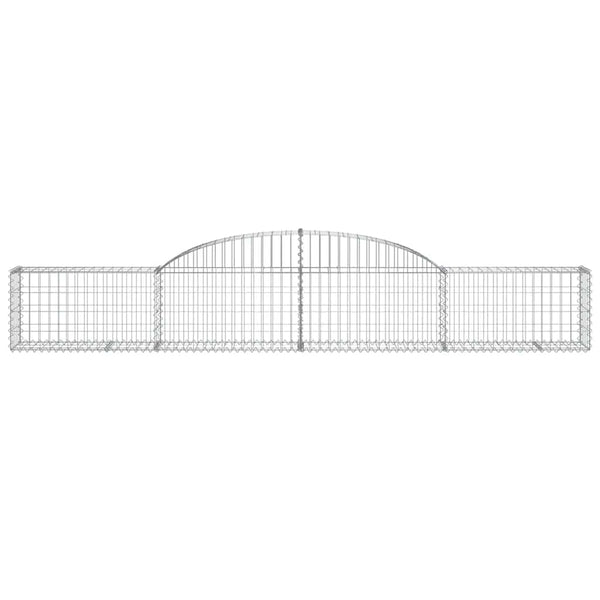 Gabionen mit Hochbogen 2 Stk. 300x30x40/60 cm Verzinktes Eisen