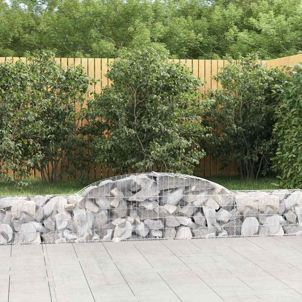 vidaXL Gabions avec arc surélevé 2 pcs 300x30x40/60 cm Fer galvanisé