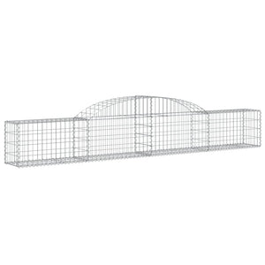 Gabionen mit Hochbogen 4 Stk. 300x30x40/60 cm Verzinktes Eisen