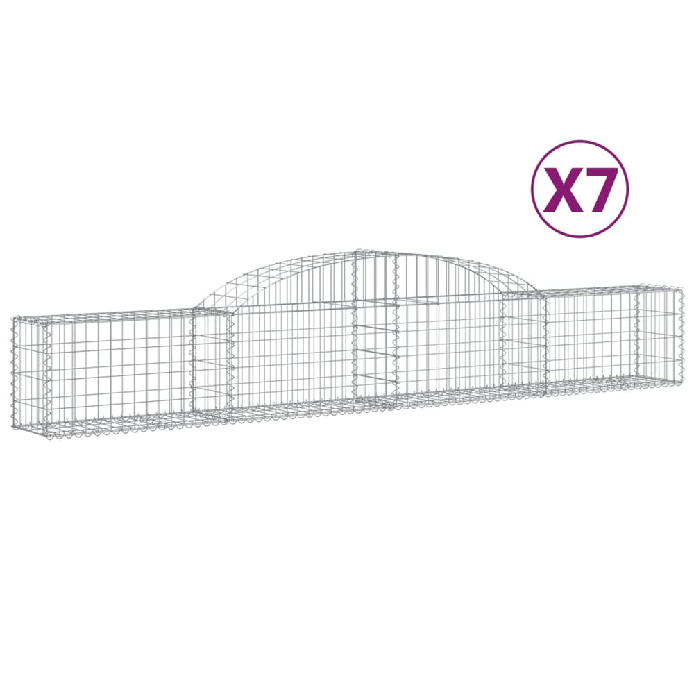vidaXL Gabions avec arche 7 pcs 300x30x40/60 cm Fer galvanisé