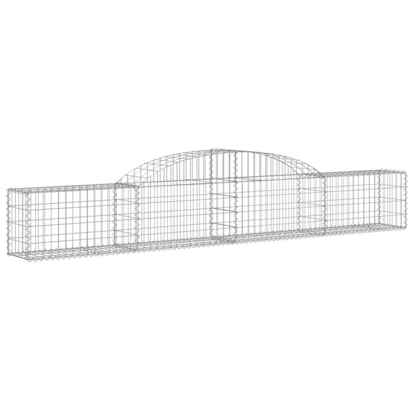 Gabionen mit Hochbogen 7 Stk. 300x30x40/60 cm Verzinktes Eisen