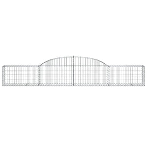 Gabionen mit Hochbogen 9 Stk. 300x30x40/60 cm Verzinktes Eisen