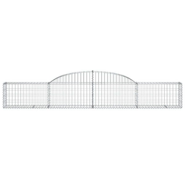 Gabionen mit Hochbogen 11 Stk. 300x30x40/60 cm Verzinktes Eisen