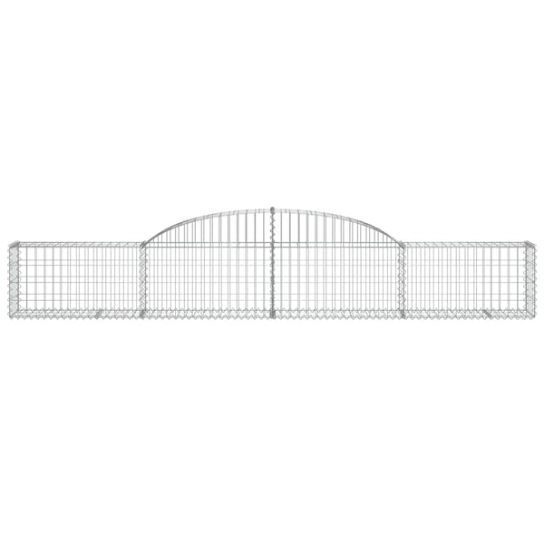 Gabionen mit Hochbogen 13 Stk. 300x30x40/60 cm Verzinktes Eisen