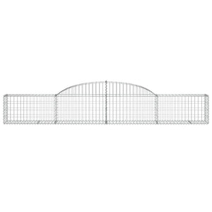 Gabionen mit Hochbogen 15 Stk. 300x30x40/60 cm Verzinktes Eisen