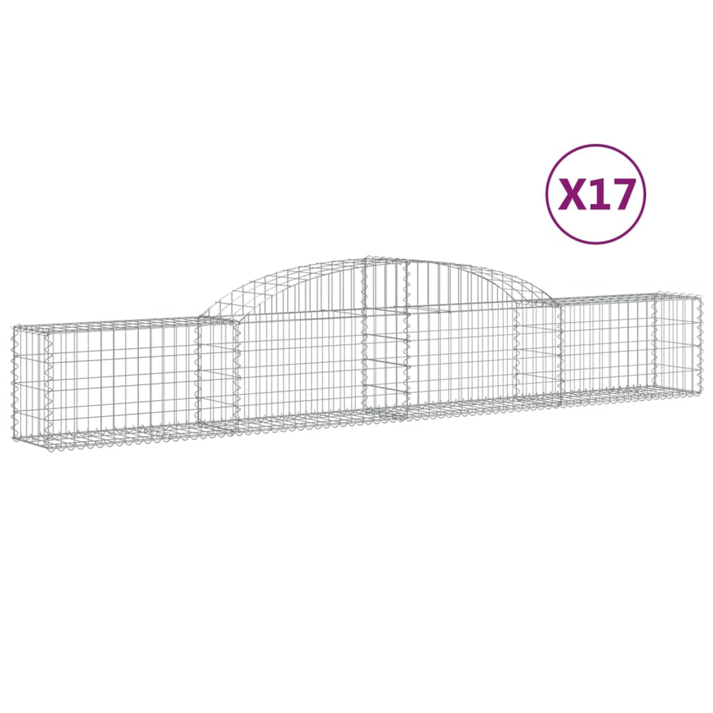 vidaXL Gabions avec arche 17 pcs 300x30x40/60 cm Fer galvanisé