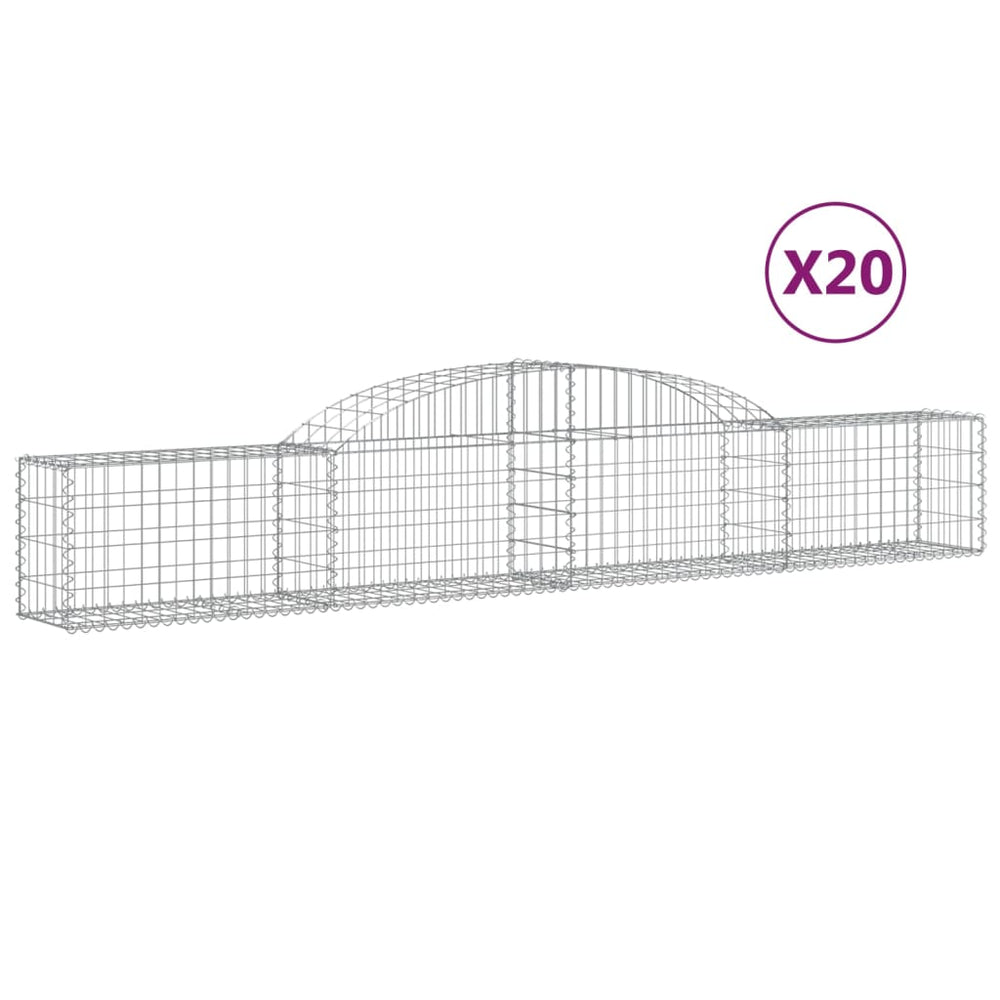vidaXL Gabions avec arche haute 20 pcs 300x30x40/60 cm Fer galvanisé