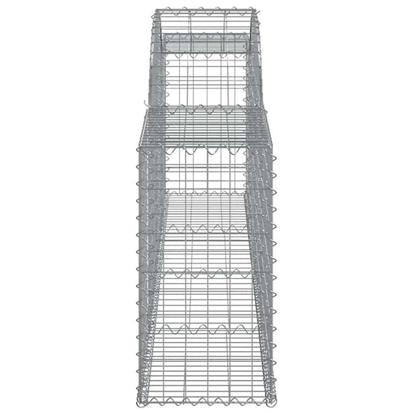Gabionen mit Hochbogen 4 Stk. 300x30x60/80 cm Verzinktes Eisen