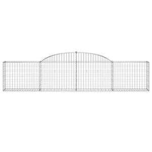 Gabionen mit Hochbogen 5 Stk. 300x30x60/80 cm Verzinktes Eisen