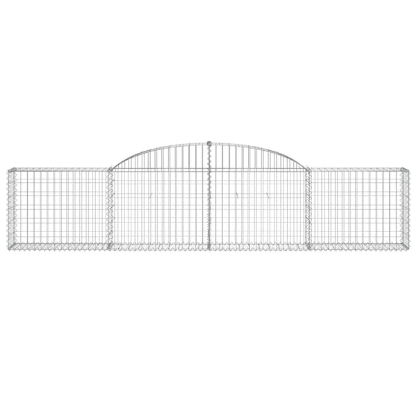 Gabionen mit Hochbogen 5 Stk. 300x30x60/80 cm Verzinktes Eisen