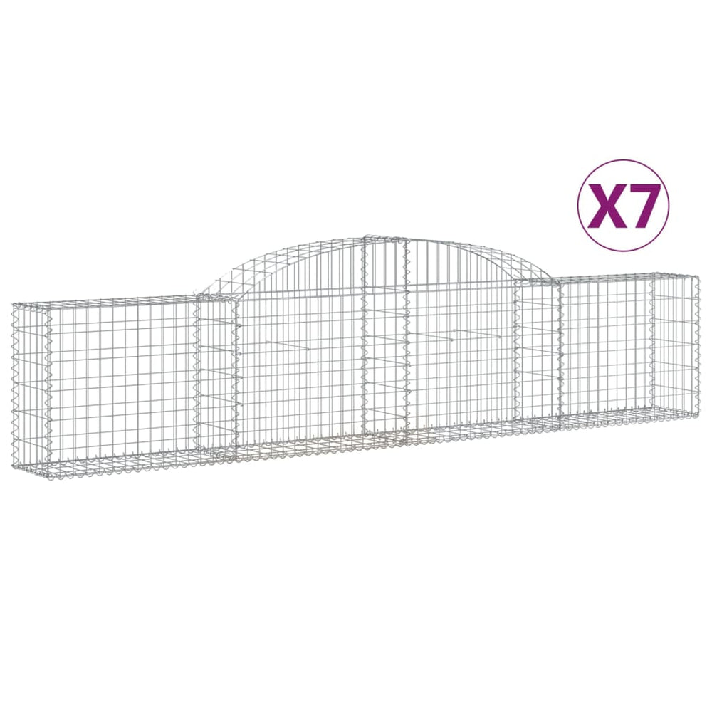 vidaXL Gabions avec arche 7 pcs 300x30x60/80 cm Fer galvanisé