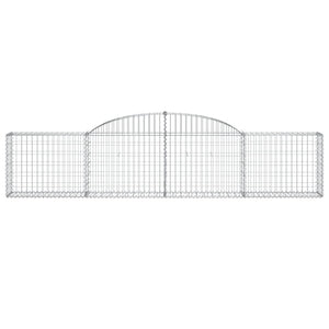 Gabionen mit Hochbogen 7 Stk. 300x30x60/80 cm Verzinktes Eisen