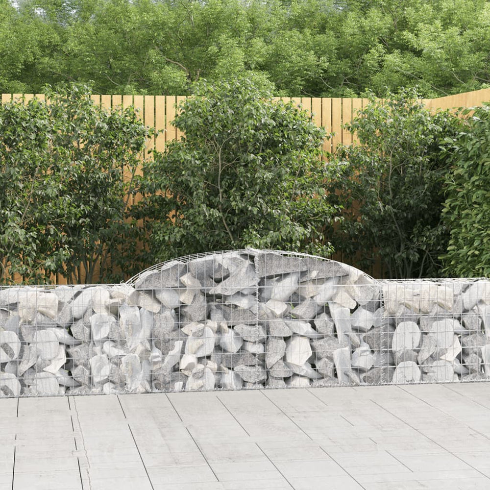 vidaXL Gabions avec arche 8 pcs 300x30x60/80 cm Fer galvanisé