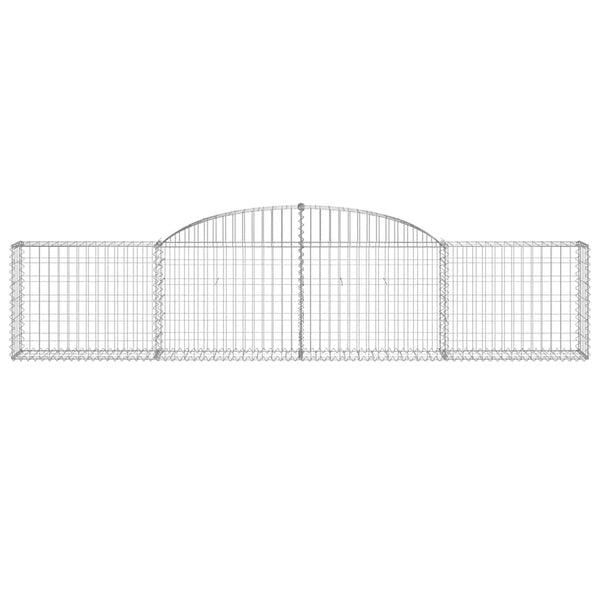 Gabionen mit Hochbogen 9 Stk. 300x30x60/80 cm Verzinktes Eisen