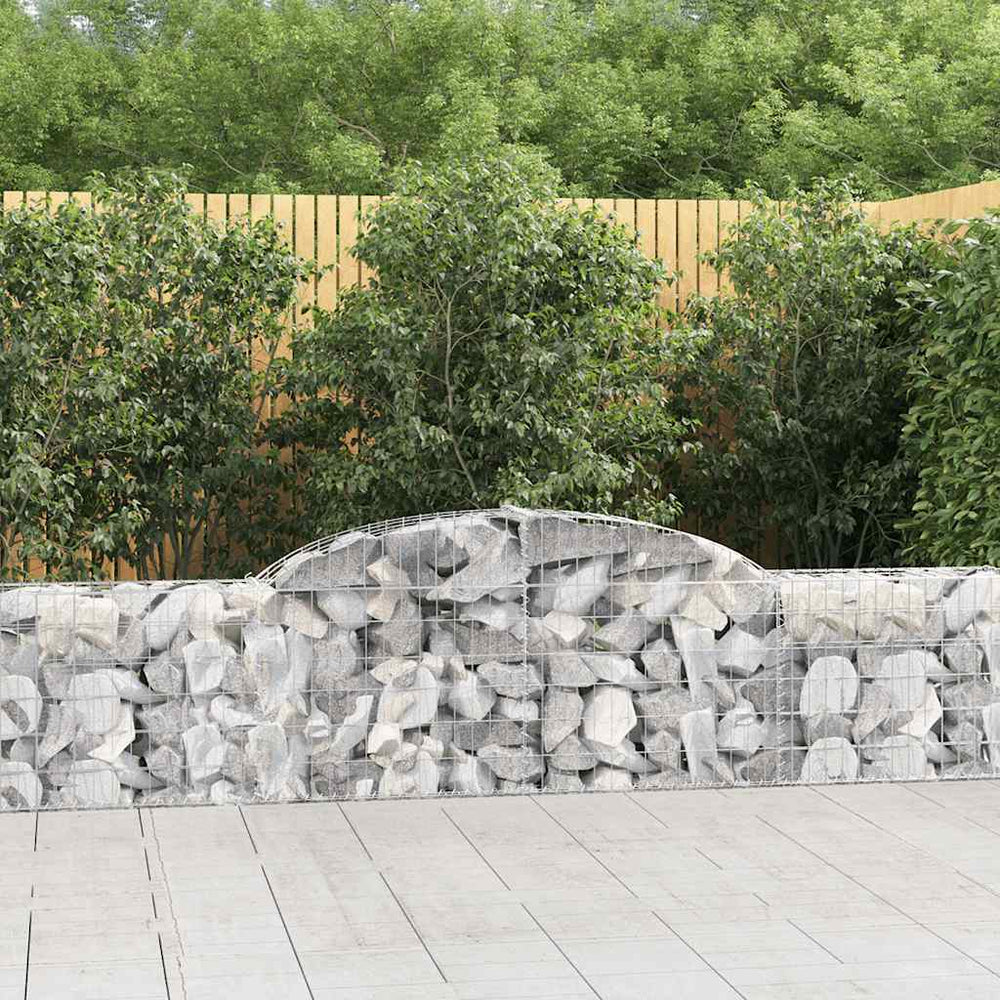 vidaXL Gabions avec arc en relief 9 pcs 300x30x60/80 cm Fer galvanisé